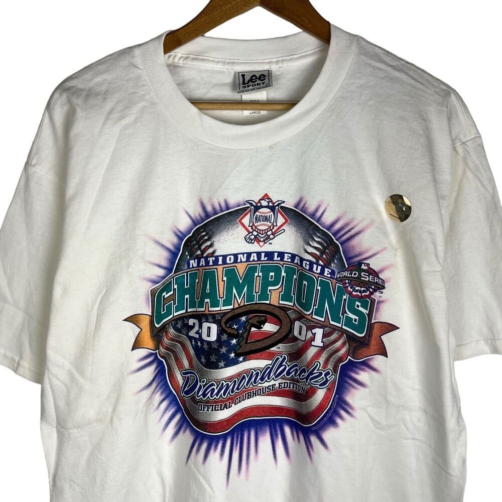 NEW VTG 2001 Lee Sport Sz L Arizona Diamondbacks National League Champions Shirt
